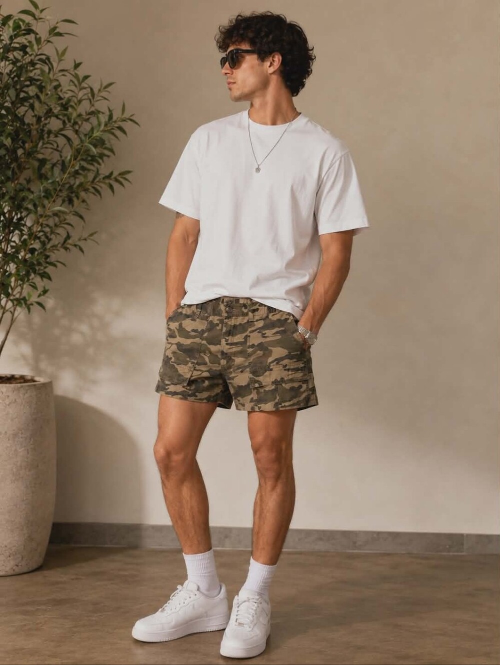 RedHead Camo Cargo Men's Shorts - Olive & Khaki. Size 40. SEE NOTE FOR CONDITION